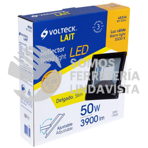 48334 REF-303LC REFLECTOR DELGADO DE LED 50 W LUZ CALIDA VOLTECK