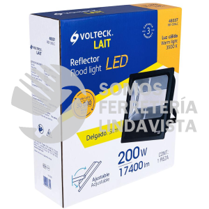 48337 REF-306LC REFLECTOR DELGADO DE LED 200 W LUZ CALIDA VOLTECK