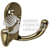 48357 PEPU-22 GANCHO DOBLE TIPO PERCHERO LATON ANTIGUO HERMEX
