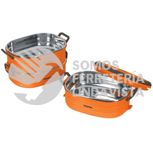 66076 LUNCH-3 LONCHERA TERMICA CON 3 CONTENEDORES DE ACERO INOXIDABLE TRUPER