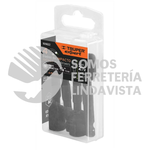 100822 PUDE-9027I ESTUCHE CON 4 DADOS MAGNETICOS DE IMPACTO 3/8" LARGO 2-1/2" TRUPER