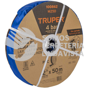 100862 M25D ROLLO DE MANGUERA PLANA DE 2" X 50M DE DESCARGA P/MOTOBOMBA TRUPER
