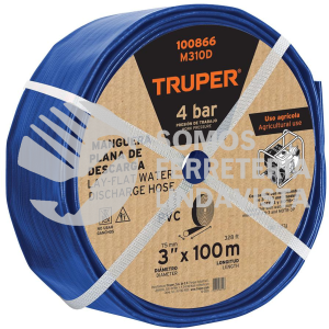100866 M310D ROLLO DE MANGUERA PLANA DE 3" X 100M DE DESCARGA P/MOTOBOMBA TRUPER