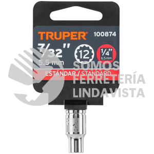 100874 D-1407-B DADO DE 7/32" 12 PUNTAS CUADRO 1/4" TRUPER