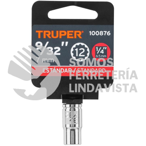 100876 D-1409-B DADO DE 9/32" 12 PUNTAS CUADRO 1/4" TRUPER