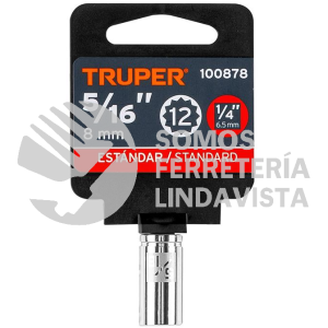 100878 D-1410-B DADO DE 5/16" 12 PUNTAS CUADRO 1/4" TRUPER
