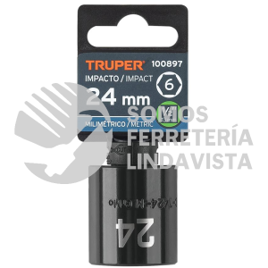 100897 D-7424-M DADO DE IMPACTO DE 24 MM 6 PUNTAS CUADRO 1/2" TRUPER