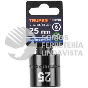 100898 D-7425-M DADO DE IMPACTO DE 25 MM 6 PUNTAS CUADRO 1/2" TRUPER