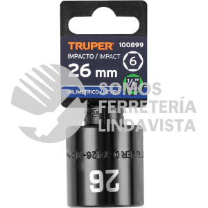 100899 D-7426-M DADO DE IMPACTO DE 26 MM 6 PUNTAS CUADRO 1/2" TRUPER