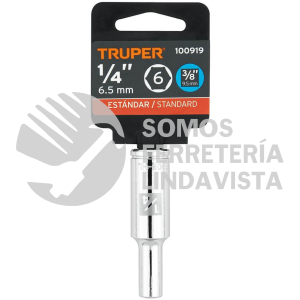 100919 D-3808-HL DADO LARGO DE 1/4" 6 PUNTAS CUADRO 3/8" TRUPER