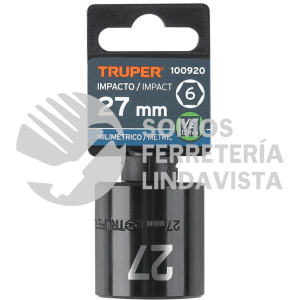 100920 D-7427-M DADO DE IMPACTO DE 27 MM 6 PUNTAS CUADRO 1/2" TRUPER