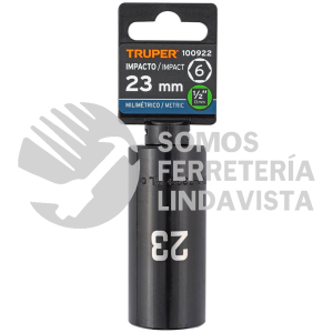 100922 D-7323-ML DADO LARGO IMPACTO DE 23 MM 6 PUNTAS CUADRO 1/2" TRUPER