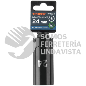 100923 D-7324-ML DADO LARGO IMPACTO DE 24 MM 6 PUNTAS CUADRO 1/2" TRUPER