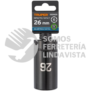 100925 D-7326-ML DADO LARGO IMPACTO DE 26 MM 6 PUNTAS CUADRO 1/2" TRUPER