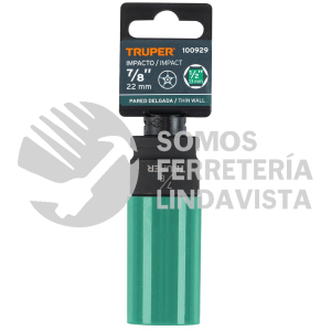 100929 D-7328-HLPD DADO LARGO IMPACTO PROT. PLAST. 7/8" 6 PUNTAS CUADRO 1/2" TRUPER