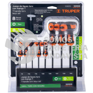 100935 TORX-8TLX JUEGO DE 8 LLAVES TORX EXTRALARGAS CON MANGO T TRUPER TRUPER