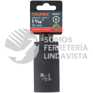 100947 D-7519-L DADO LARGO DE IMPACTO DE 1-3/16" 6 PUNTAS CUADRO 3/4" TRUPER