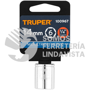 100967 D-1414-M DADO DE 14 MM 6 PUNTAS CUADRO 1/4" TRUPER