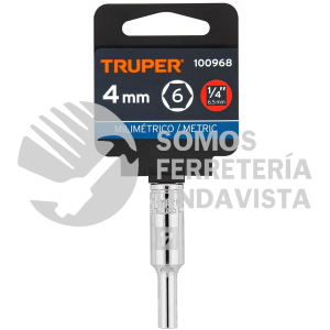 100968 D-1404-LM DADO LARGO DE 4 MM 6 PUNTAS CUADRO 1/4" TRUPER
