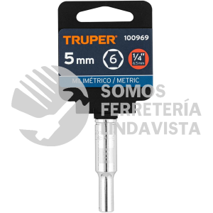 100969 D-1405-LM DADO LARGO DE 5 MM 6 PUNTAS CUADRO 1/4" TRUPER