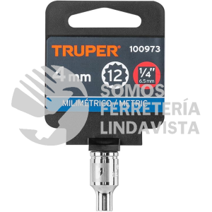 100973 D-1404-BM DADO DE 4 MM 12 PUNTAS CUADRO 1/4" TRUPER