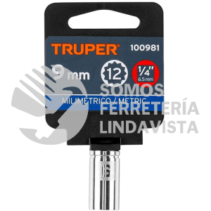 100981 D-1409-BM DADO DE 9 MM 12 PUNTAS CUADRO 1/4" TRUPER