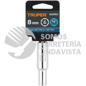 100993 D-3808-HM-L DADO LARGO DE 8 MM 6 PUNTAS CUADRO 3/8" TRUPER