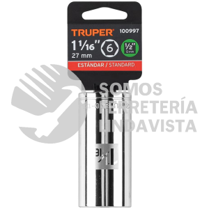 100997 D-1234-HL DADO LARGO DE 1-1/16" 6 PUNTAS CUADRO 1/2" TRUPER