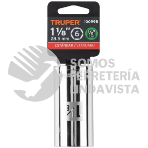 100998 D-1236-HL DADO LARGO DE 1-1/8" 6 PUNTAS CUADRO 1/2" TRUPER