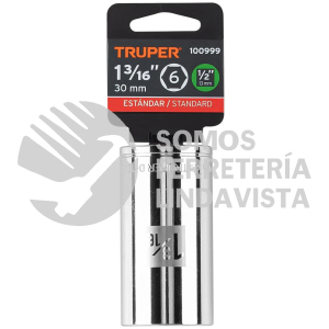 100999 D-1238-HL DADO LARGO DE 1-3/16" 6 PUNTAS CUADRO 1/2" TRUPER