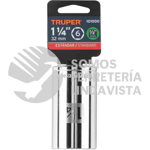 101000 D-1240-HL DADO LARGO DE 1-1/4" 6 PUNTAS CUADRO 1/2" TRUPER
