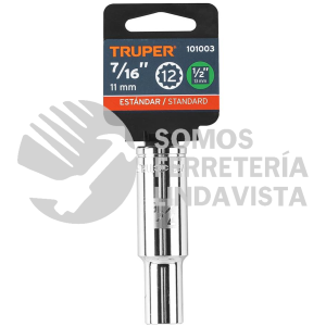 101003 D-1214-EL DADO LARGO DE 7/16" 12 PUNTAS CUADRO 1/2" TRUPER
