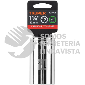 101005 D-1240-EL DADO LARGO DE 1-1/4" 12 PUNTAS CUADRO 1/2" TRUPER