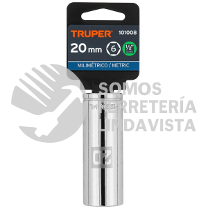 101008 D-1220-ML DADO LARGO DE 20 MM 6 PUNTAS CUADRO 1/2" TRUPER