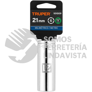 101009 D-1221-ML DADO LARGO DE 21 MM 6 PUNTAS CUADRO 1/2" TRUPER