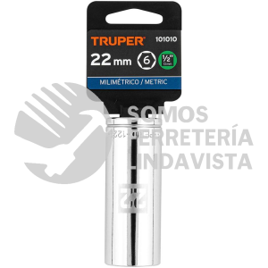 101010 D-1222-ML DADO LARGO DE 22 MM 6 PUNTAS CUADRO 1/2" TRUPER