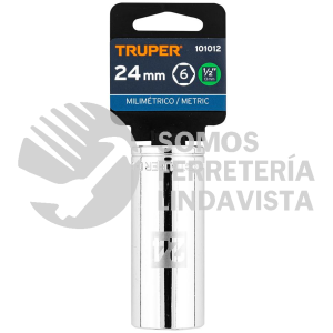 101012 D-1224-ML DADO LARGO DE 24 MM 6 PUNTAS CUADRO 1/2" TRUPER