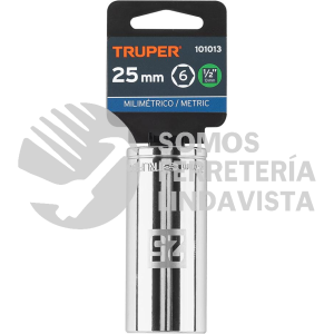 101013 D-1225-ML DADO LARGO DE 25 MM 6 PUNTAS CUADRO 1/2" TRUPER