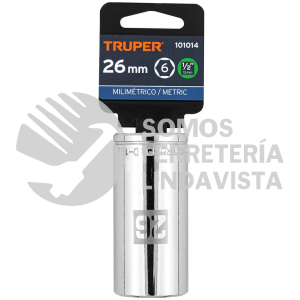 101014 D-1226-ML DADO LARGO DE 26 MM 6 PUNTAS CUADRO 1/2" TRUPER