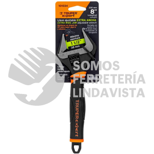 101034 PET-8XA LLAVE AJUSTABLE (PERICO) 8" BOCA ANCHA COMFORT GRIP TRUPER