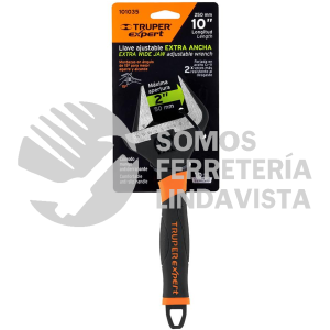 101035 PET-10XA LLAVE AJUSTABLE (PERICO) 10" BOCA ANCHA COMFORT GRIP TRUPER