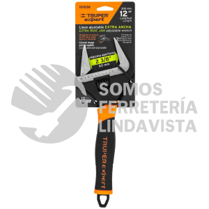 101036 PET-12XA LLAVE AJUSTABLE (PERICO) 12" BOCA ANCHA COMFORT GRIP TRUPER