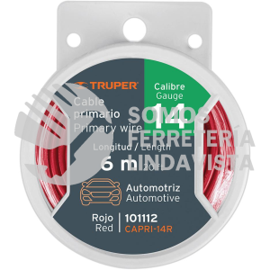 101112 CAPRI-14R CARRETE CON 6 M DE CABLE PRIMARIO ROJO CALIBRE 14 TRUPER
