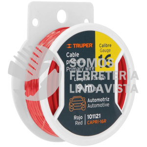 101121 CAPRI-16R CARRETE CON 9 M DE CABLE PRIMARIO ROJO CALIBRE 16 TRUPER