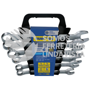 F04M JUEGO DE 6 LLAVES COMBINADAS SATINADAS METRICAS, 12 PUNTAS EN RACK SURTEK