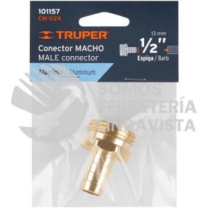 101157 CM-1/2A CONECTOR 1/2" MACHO DE ALUMINIO TRUPER