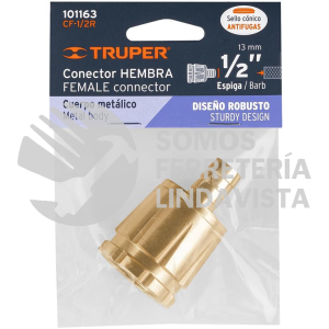 101163 CF-1/2R CONECTOR 1/2" HEMBRA ROBUSTO DE ALUMINIO TRUPER