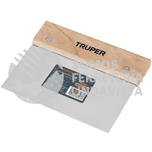 101374 ETR-6 ESPATULA RECTANGULAR 6" X 3" ACERO INOXIDABLE MANGO MADERA TRUPER