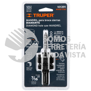 101391 MAND-7/16I MANDRIL PARA BROCASIERRA DIAMANTE CON ROSCA 7/16" TRUPER