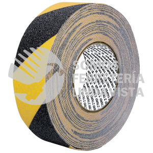 101449 CIA-218P ROLLO 18 M DE CINTA ANTIDERRAPANTE AMA/NEGRA 50MM C/ABRASIVO TRUPER